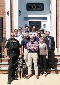 New Photo of Clinton Township Police Department K-9 Tapko with Sgt. Tiger and Kearns Rotolo Law staff